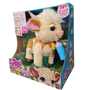 NIB Maggie FurReal COW Brown Cream Highland Spotted‎ Cow READY TO SHIP